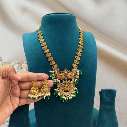 EMERALD VARUHI TEMPLE JEWELLERY SET