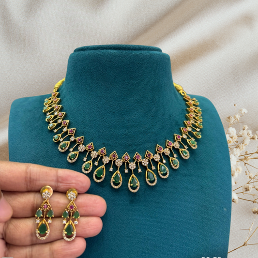 MULTICOLOR SILYA ZIRCONIA JEWELLERY SET