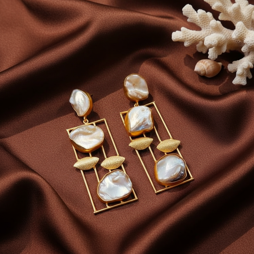 COLVA PEARL DANGLER EARRINGS