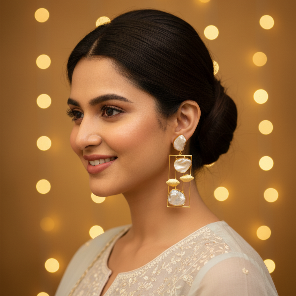 COLVA PEARL DANGLER EARRINGS