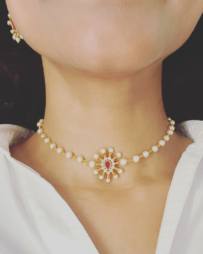 RUBY RYKA PEARLJEWELLERY SET