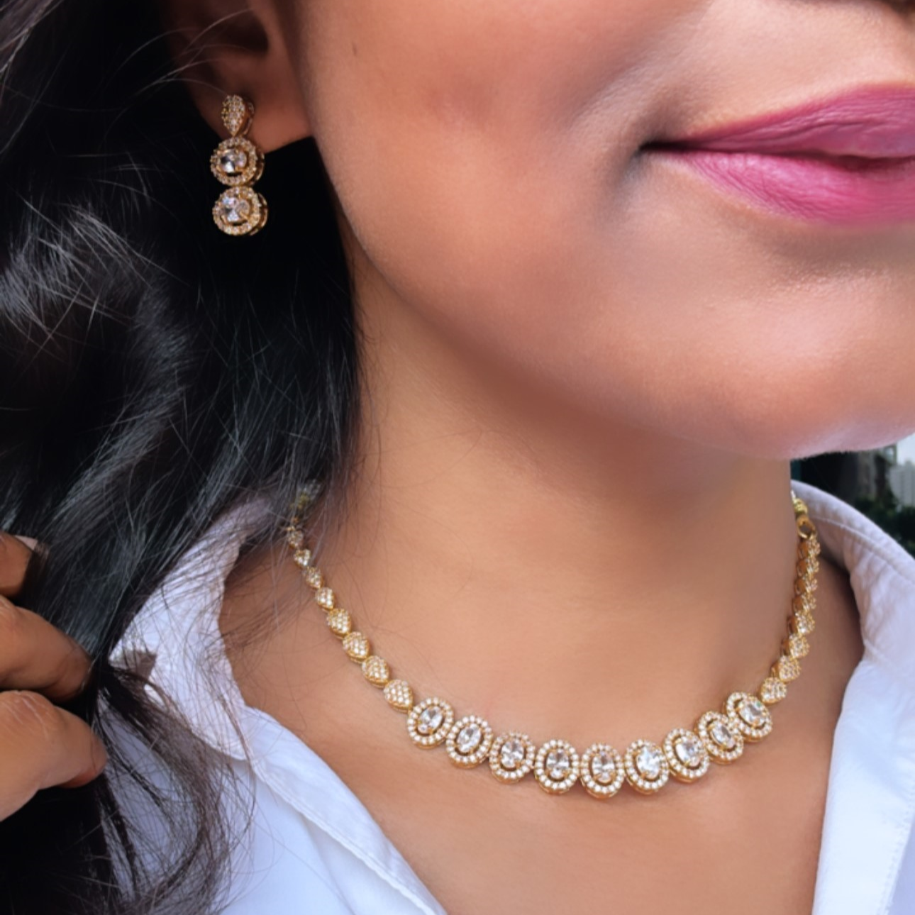 GOLDEN SHANSHI ZIRCONIA JEWELLERY SET