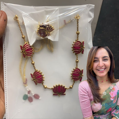 RUBY LOTUS JEWELLERY SET