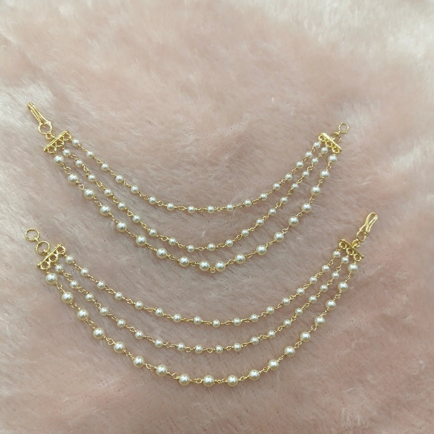 PREMIUM THREE LAYER PEARL EAR CHAIN
