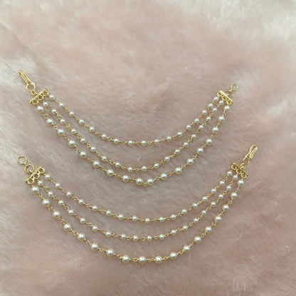 PREMIUM THREE LAYER PEARL EAR CHAIN