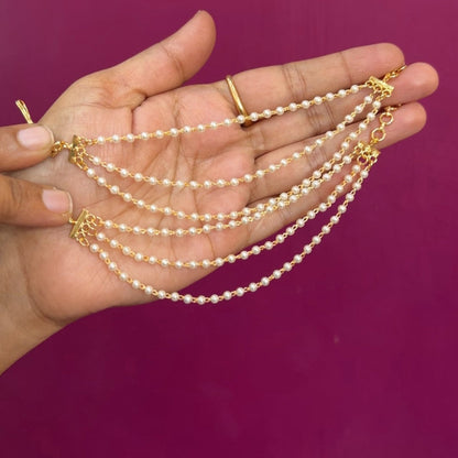 PREMIUM THREE LAYER PEARL EAR CHAIN