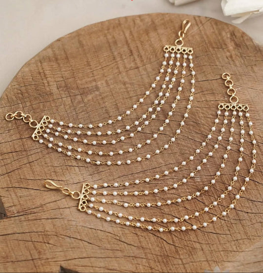 PREMIUM FIVE LAYER PEARL EAR CHAIN