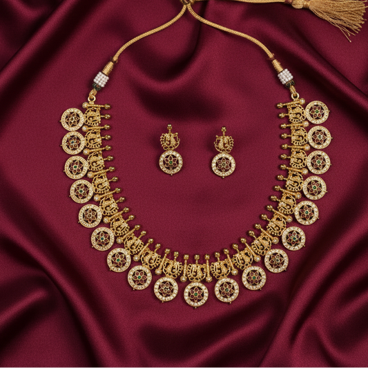 GOLDEN UMAYAAL TEMPLE JEWELLERY SET