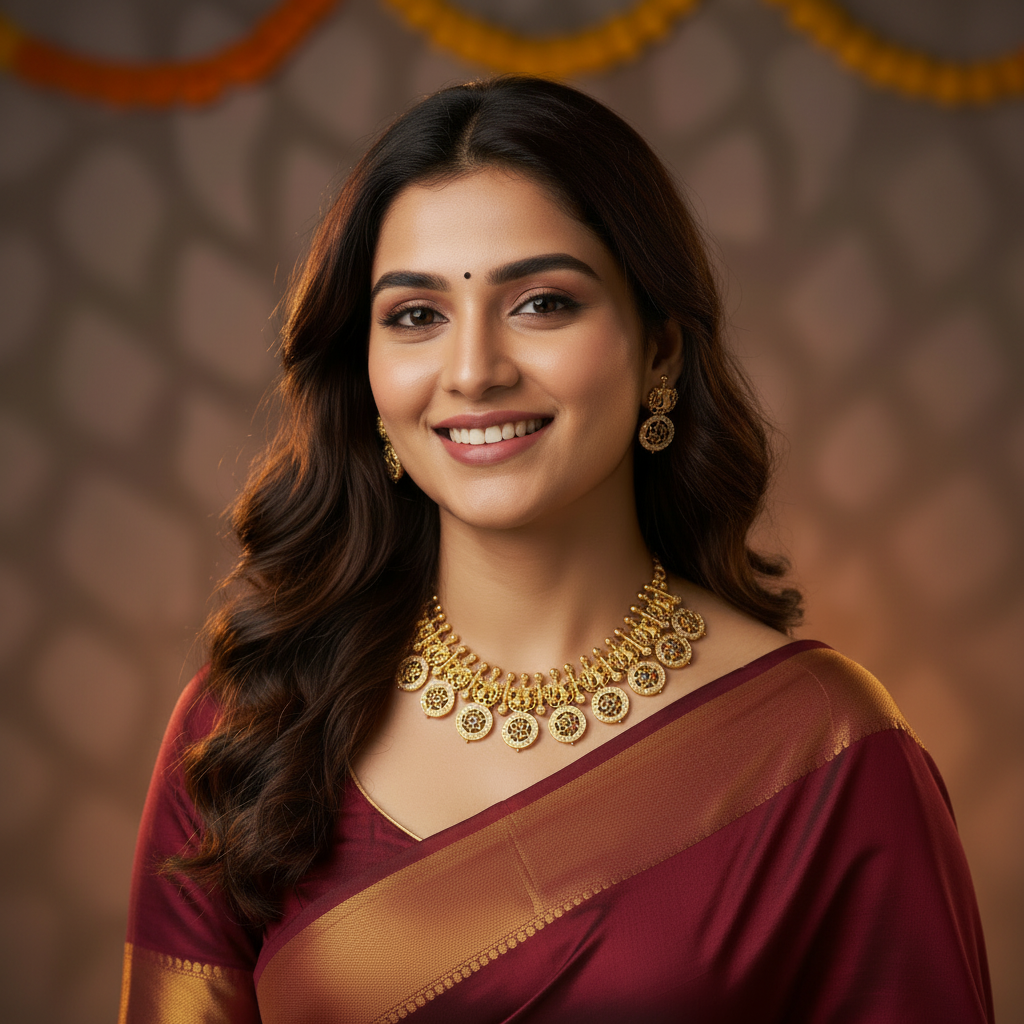 GOLDEN UMAYAAL TEMPLE JEWELLERY SET