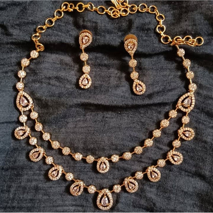 GOLDEN HRIDA ZIRCONIA JEWELLERY SET