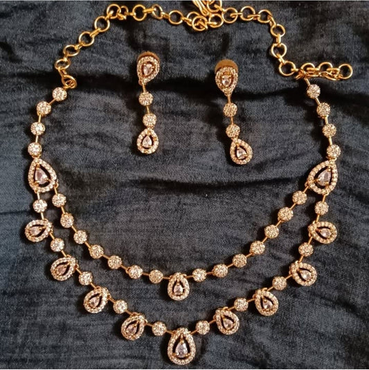 GOLDEN HRIDA ZIRCONIA JEWELLERY SET