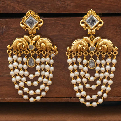 GOLDEN HIYARA PEARL EARRINGS