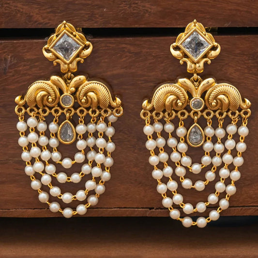 GOLDEN HIYARA PEARL EARRINGS