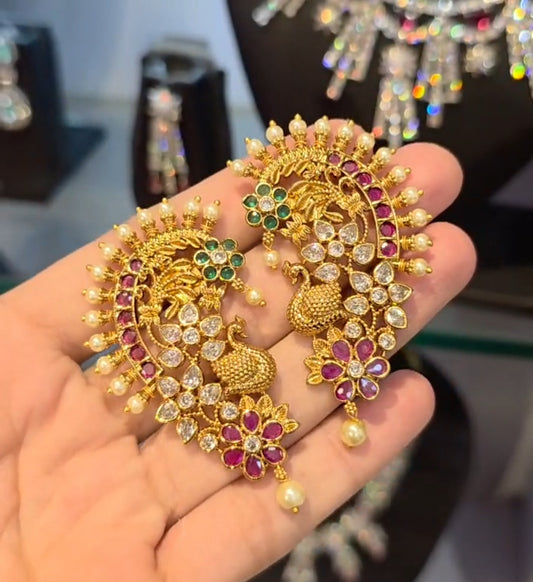 EMERALD VIYANA TEMPLE EARRINGS