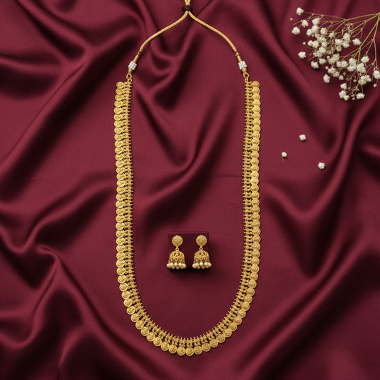 1GM GOLD POLISH BINDIYA LONG JEWELLERY SET