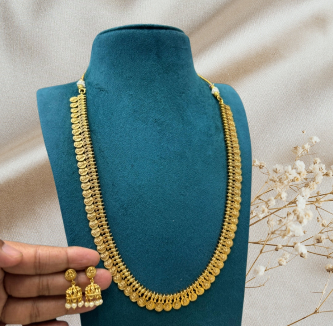 1GM GOLD POLISH BINDIYA LONG JEWELLERY SET