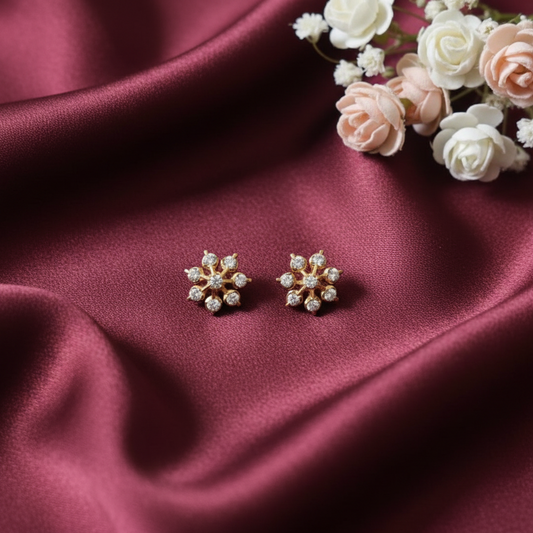 DIAMOND HIRA EIGHT STONE STUD EARRINGS