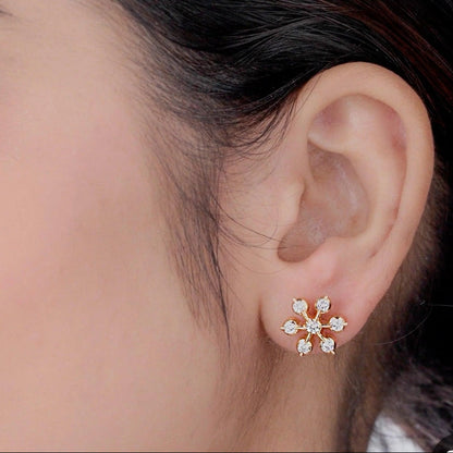 DIAMOND HIRA SEVEN STONE STUD EARRINGS