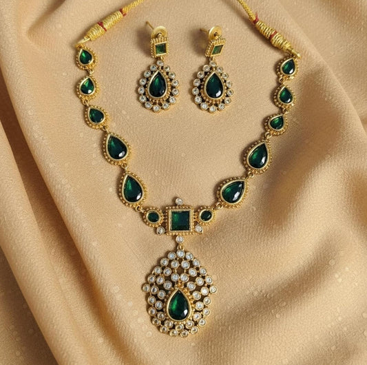 PREMIUM EMERALD JYOTHIKA JEWELLERY SET