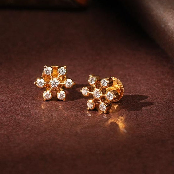 DIAMOND HIRA SEVEN STONE STUD EARRINGS