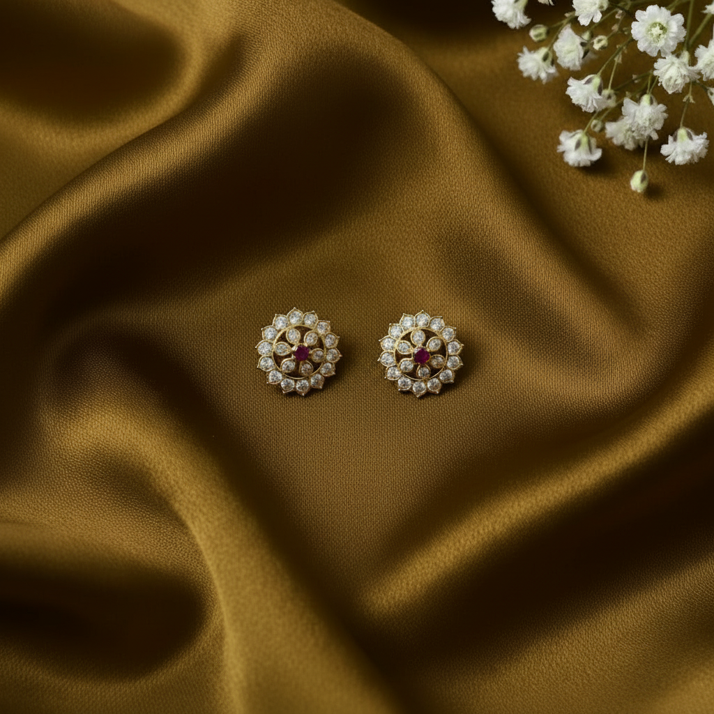 RUBY DIAMOND NAKSHATRA STUD EARRINGS