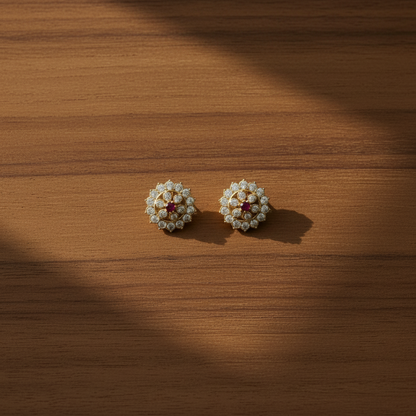 RUBY DIAMOND NAKSHATRA STUD EARRINGS