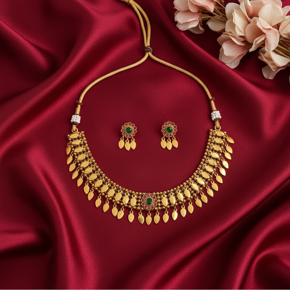 GOLDEN VIHANA ELAKKATHALI JEWELLERY SET