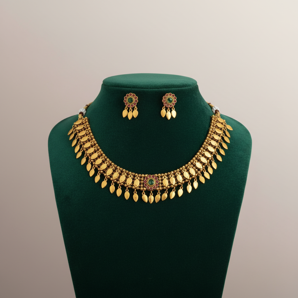 GOLDEN VIHANA ELAKKATHALI JEWELLERY SET
