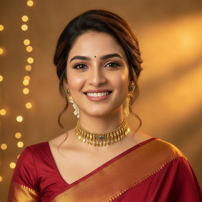 GOLDEN VIHANA ELAKKATHALI JEWELLERY SET