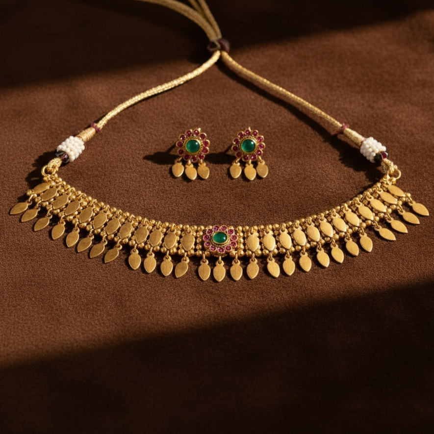 GOLDEN VIHANA ELAKKATHALI JEWELLERY SET