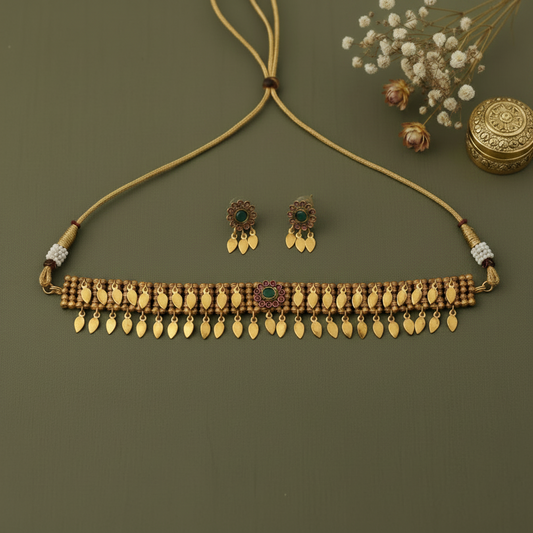GOLDEN VIHANA ELAKKATHALI JEWELLERY SET