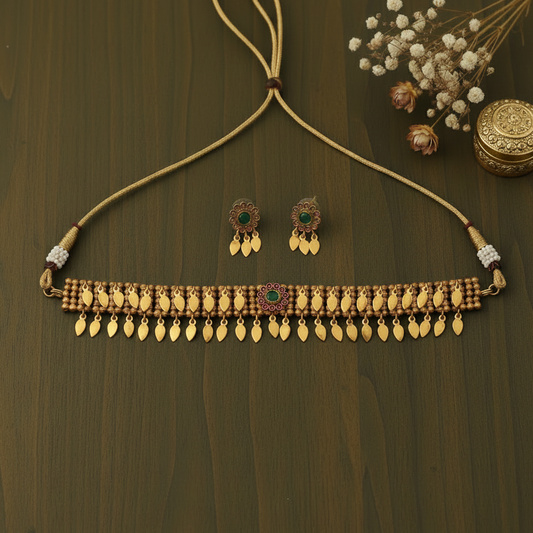 GOLDEN VIHANA ELAKKATHALI JEWELLERY SET