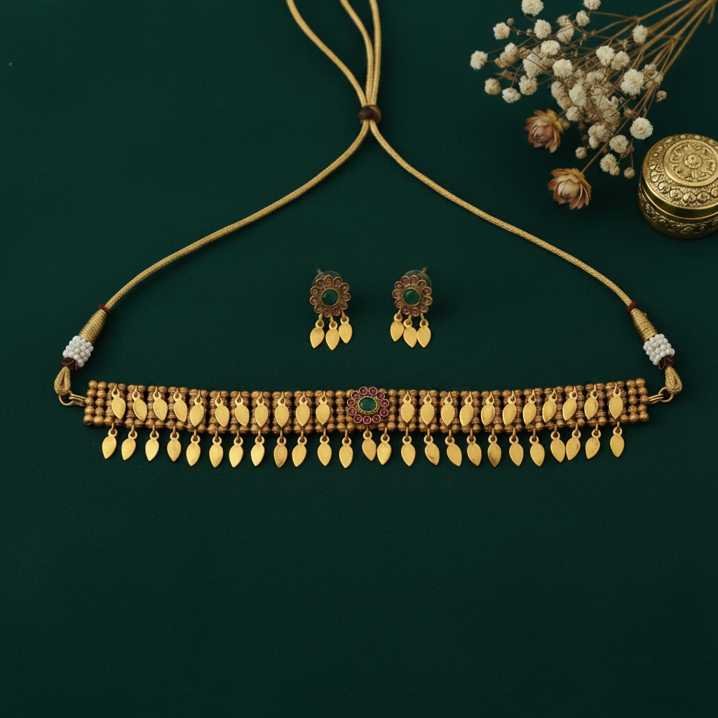 GOLDEN VIHANA ELAKKATHALI JEWELLERY SET