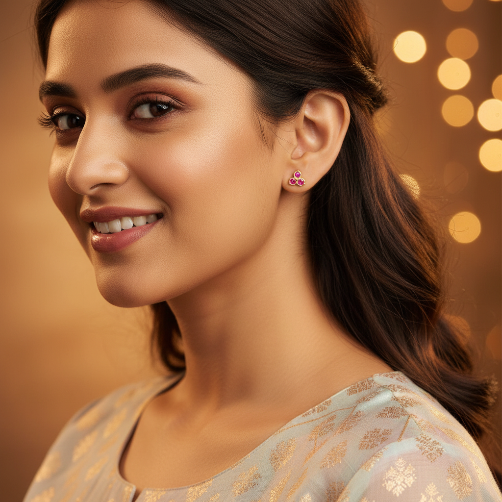 RUBY KRIYA STUD EARRINGS
