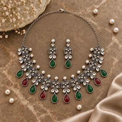 CELEBRITY SILVER PLATED JEWELLERY SET