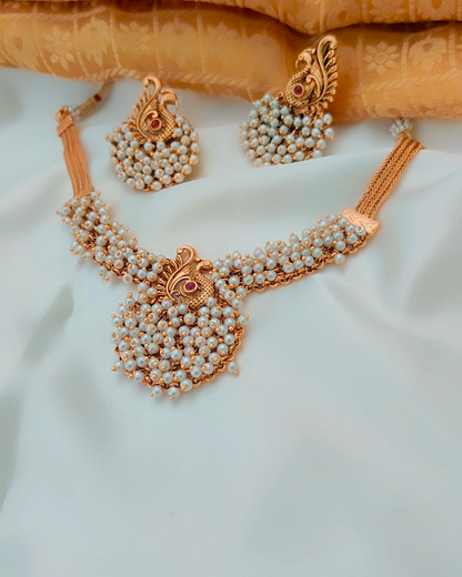 IVORY STUTI TEMPLE JEWELLERY SET