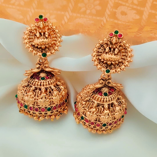 GOLDEN AHANA TEMPLE JHUMKI
