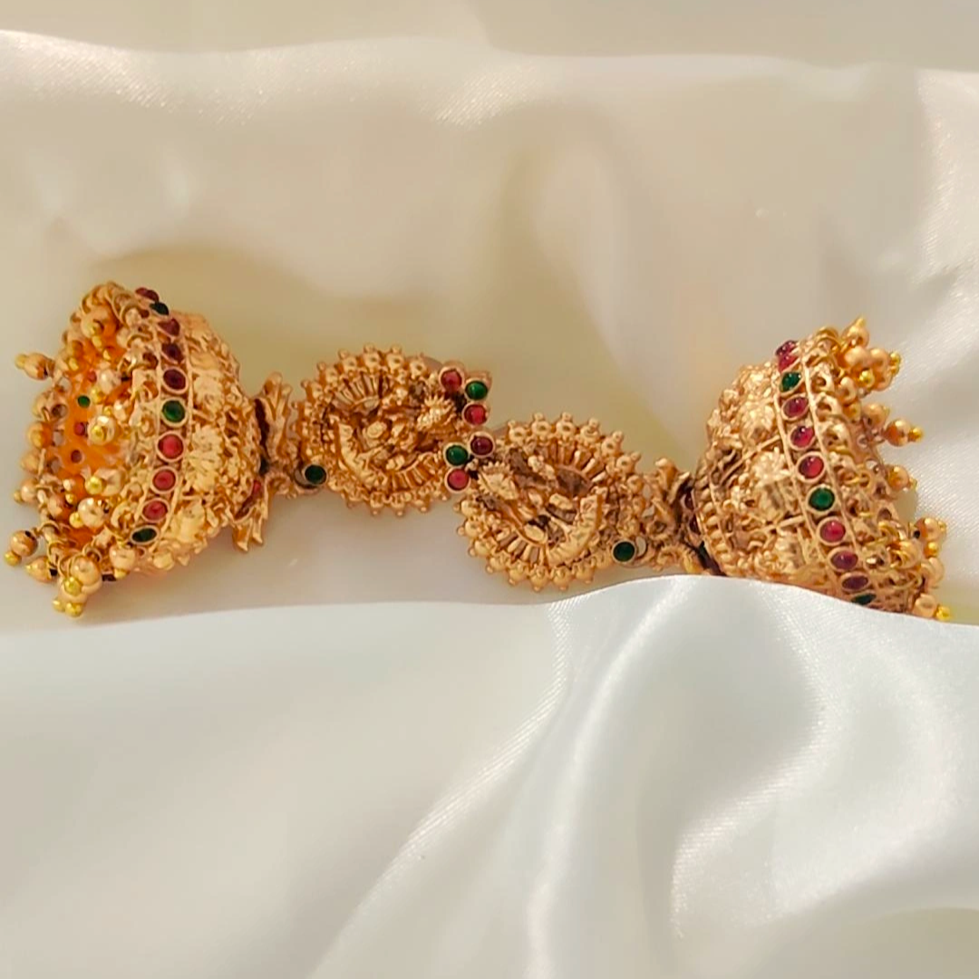 GOLDEN AHANA TEMPLE JHUMKI
