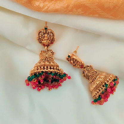 MULTICOLOR AMISHI TEMPLE JHUMKI