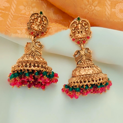 MULTICOLOR AMISHI TEMPLE JHUMKI