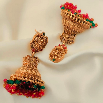 MULTICOLOR AMISHI TEMPLE JHUMKI
