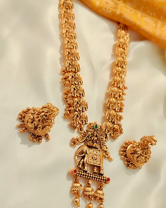 GOLDEN UDYATI TEMPLE JEWELLERY SET
