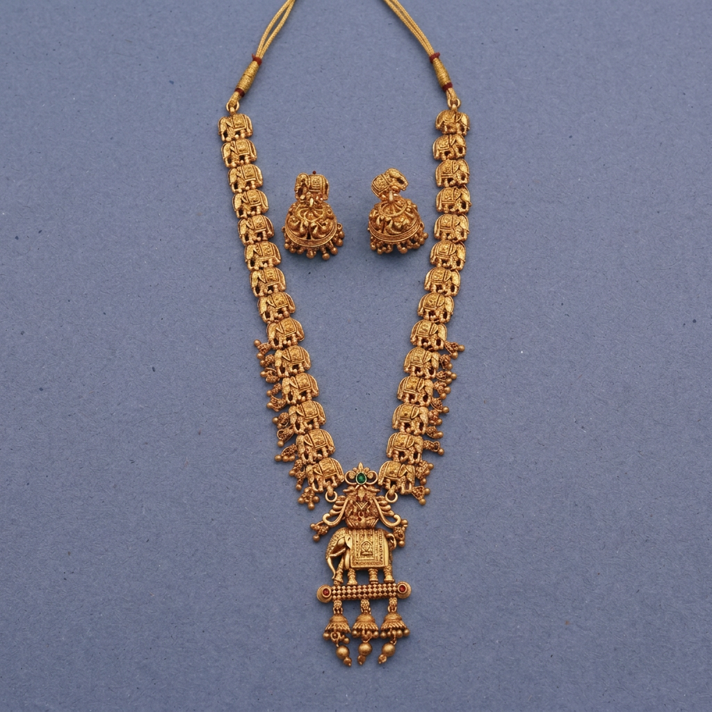 GOLDEN UDYATI TEMPLE JEWELLERY SET