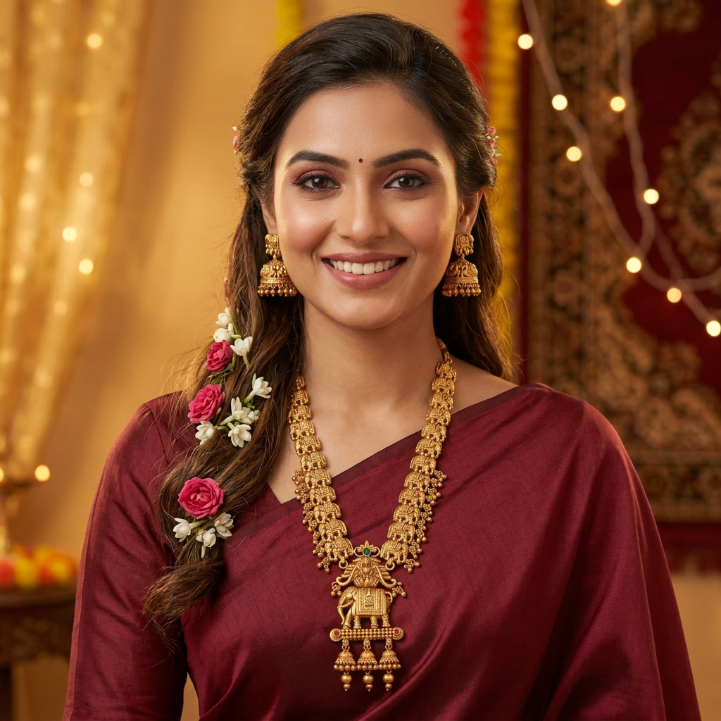 GOLDEN UDYATI TEMPLE JEWELLERY SET