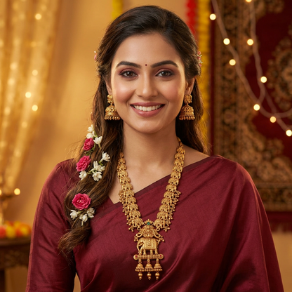 GOLDEN UDYATI TEMPLE JEWELLERY SET