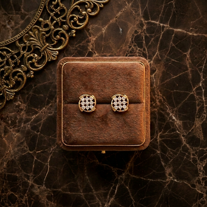DIAMOND NITYA NINE STONE STUD EARRINGS