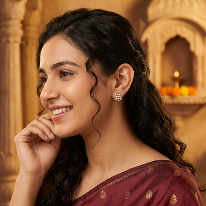 DIAMOND NITYA NINE STONE STUD EARRINGS