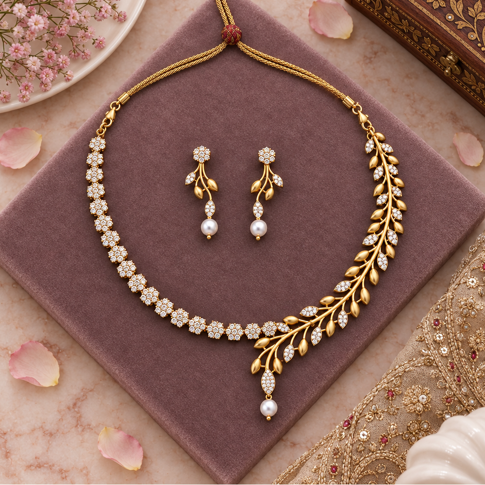 GOLDEN CECIL ZIRCONIA JEWELLERY SET