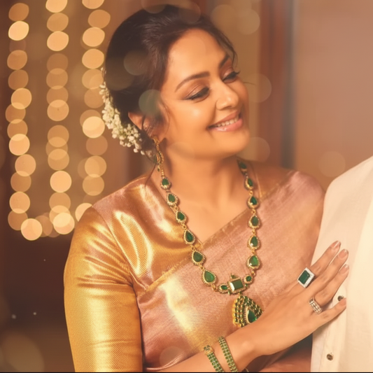 PREMIUM EMERALD JYOTHIKA LONG JEWELLERY SET
