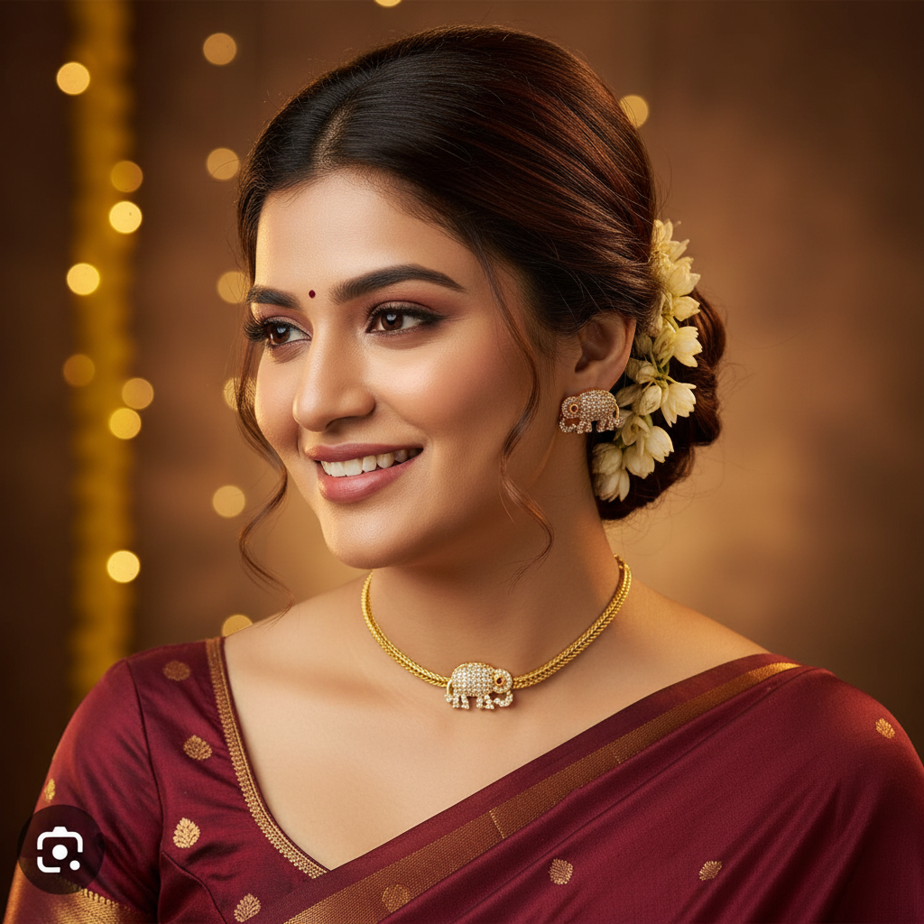 GOLDEN AMRUTA TEMPLE JEWELLERY SET